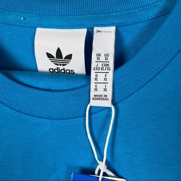 Adidas Trefoil Short Sleeve Tee Shirt in Blue - Picture 6 of 6
